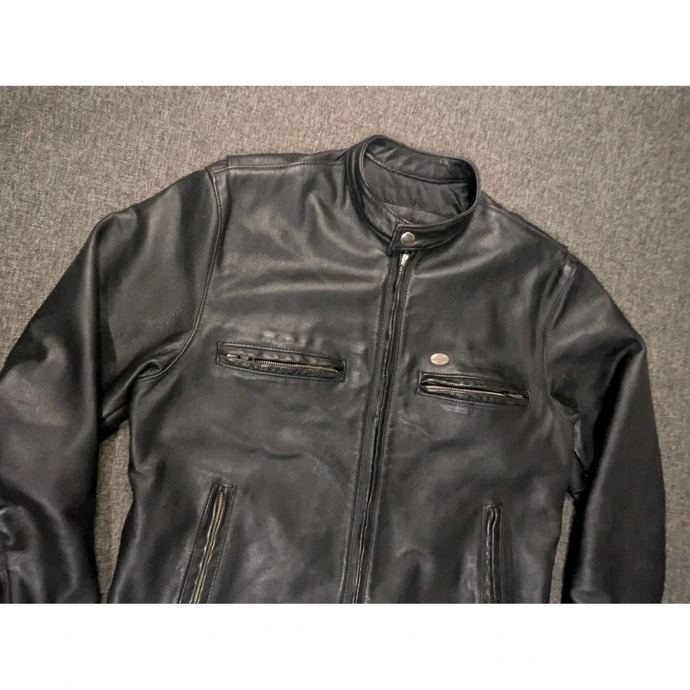 Vintage Harley Davidson Leather Jacket H-D Motorcycle Sport Rider USA Made Men L